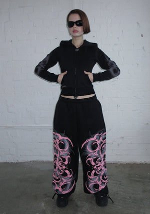 EUPHORIA PUFF PRINT FITTED ZIP HOODIE BLACK