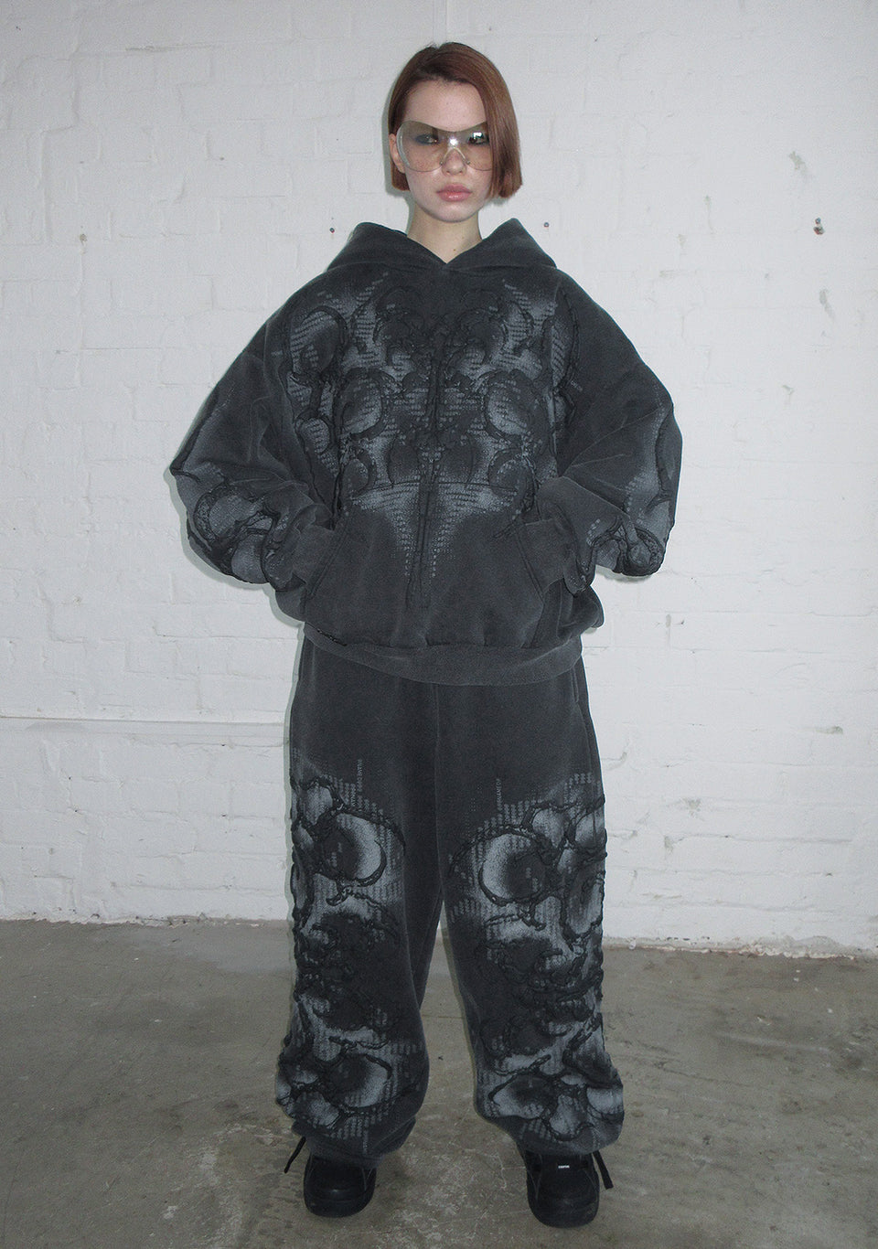 EUPHORIA PUFF PRINT OVERSIZED SWEATPANTS WASHED CHARCOAL