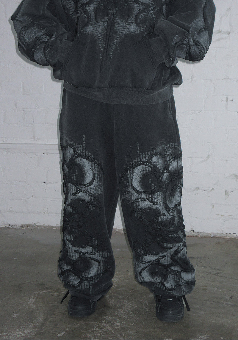 EUPHORIA PUFF PRINT OVERSIZED SWEATPANTS WASHED CHARCOAL