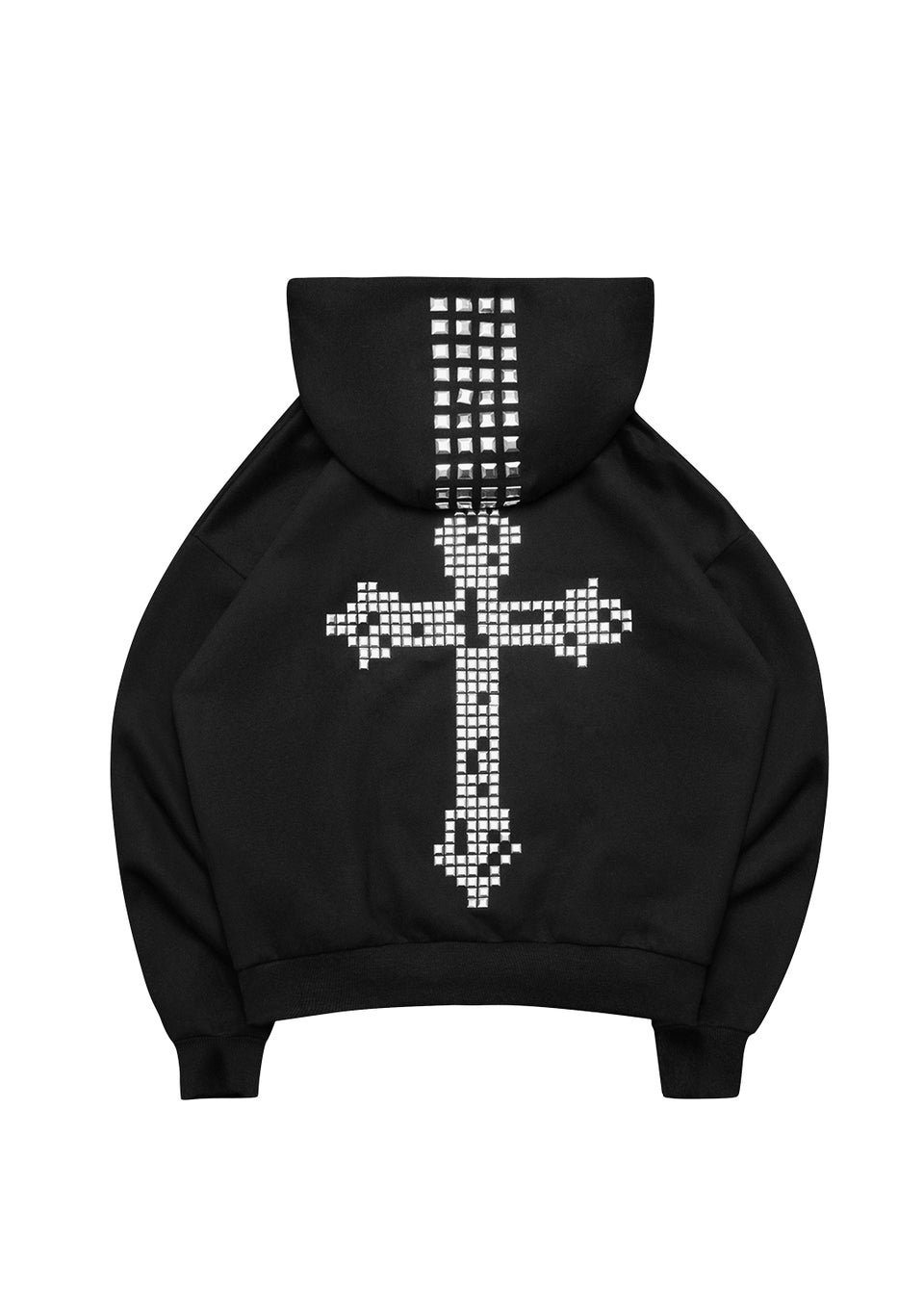 FAITHFUL STUDDED ZIP HOODIE BLACK