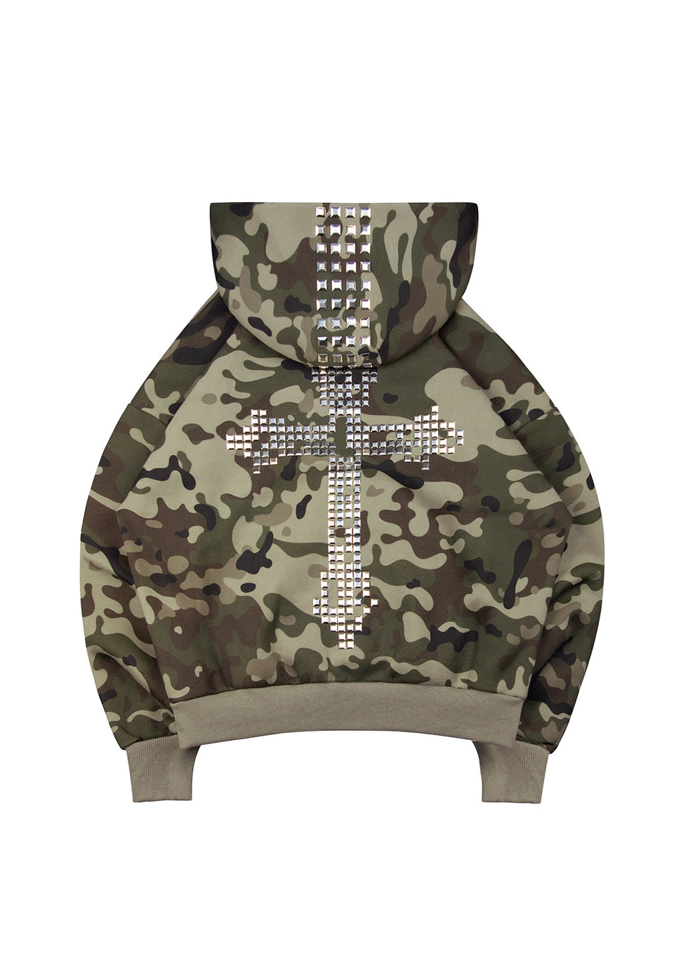 FAITHFUL STUDDED ZIP HOODIE CAMO