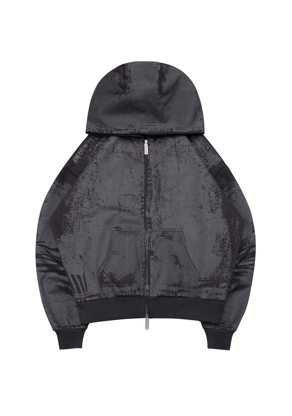 FAITHFUL LEATHER EFFECT ZIP HOODIE BLACK