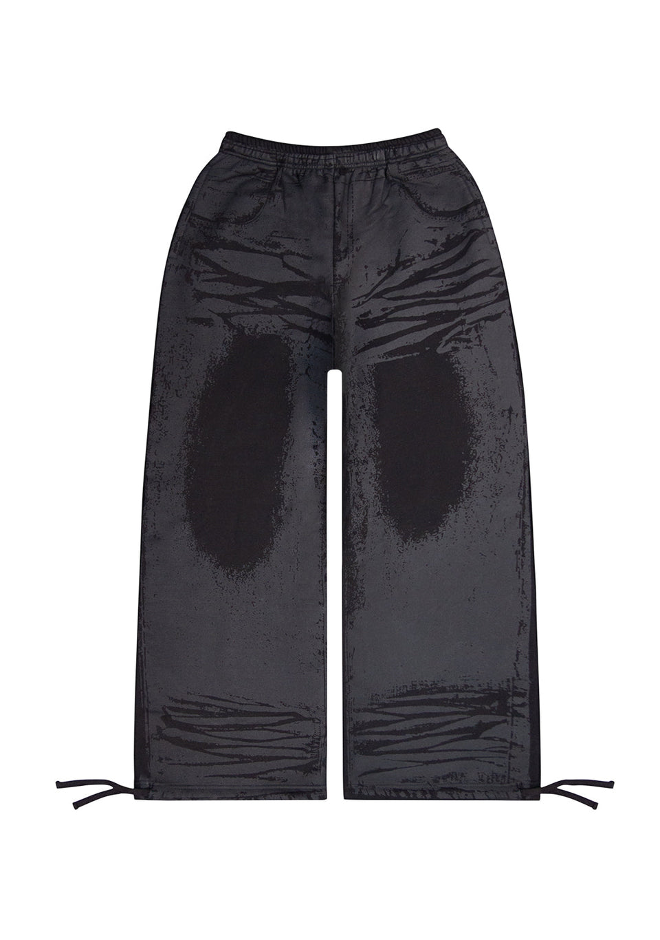 FAITHFUL LEATHER EFFECT OVERSIZED SWEATPANTS BLACK