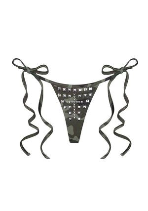 FAITHFUL STUDDED CHEEKY BIKINI BOTTOMS CAMO
