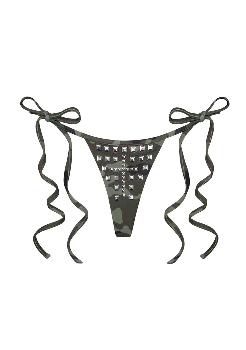 FAITHFUL STUDDED CHEEKY BIKINI BOTTOMS CAMO