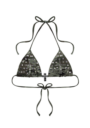 FAITHFUL STUDDED TRIANGLE BIKINI TOP CAMO