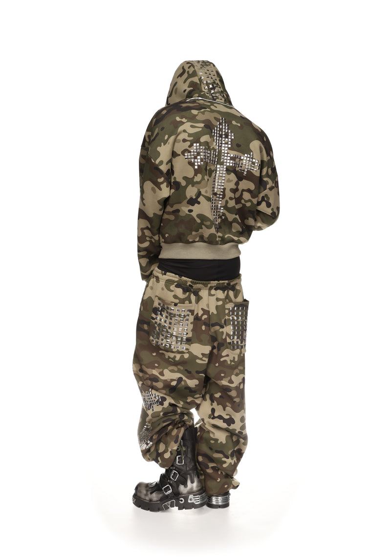 FAITHFUL STUDDED OVERSIZED SWEATPANTS CAMO