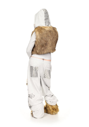 FAITHFUL STUDDED OVERSIZED SWEATPANTS GREY MARL
