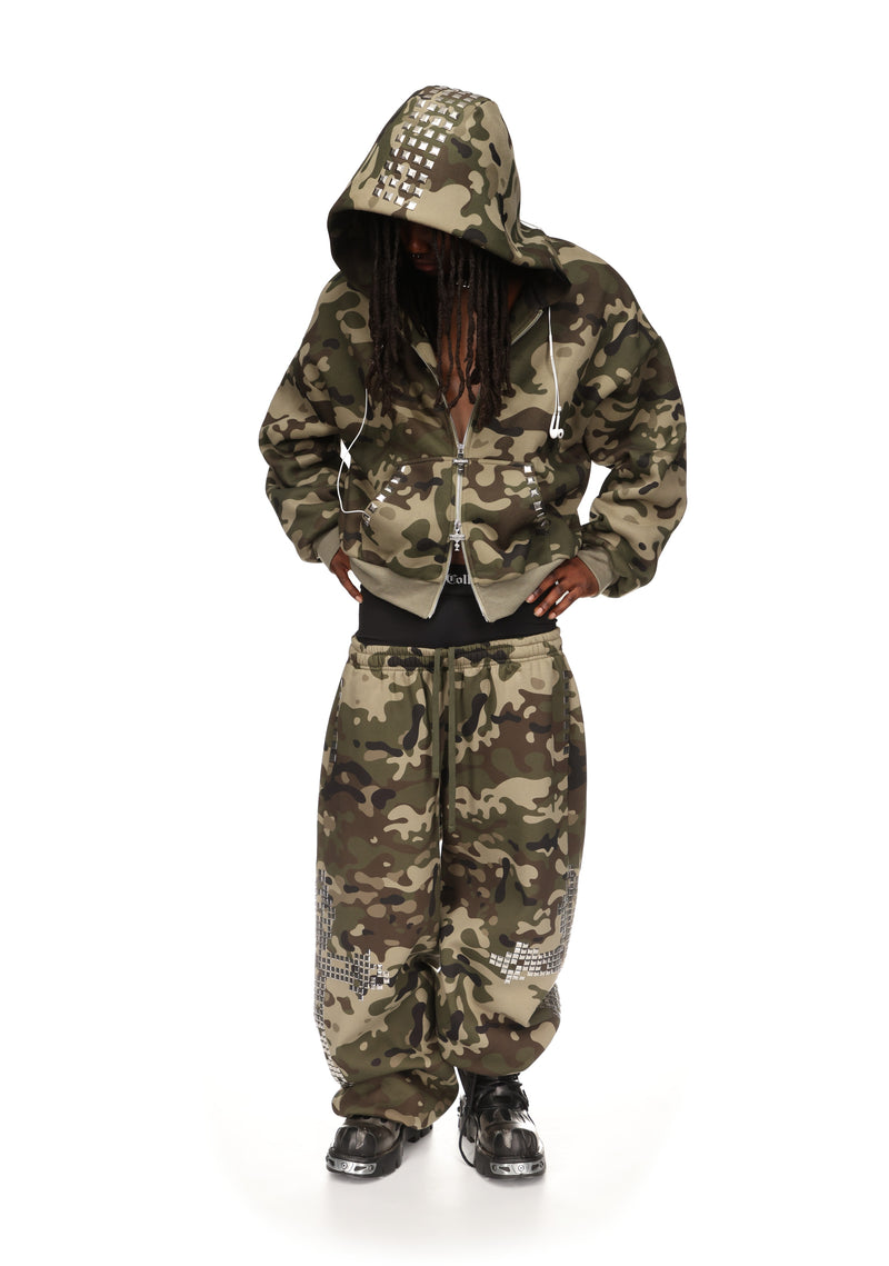 FAITHFUL STUDDED ZIP HOODIE CAMO