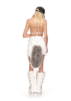 FALLEN RHINESTONE THONG BIKINI BOTTOMS WHITE