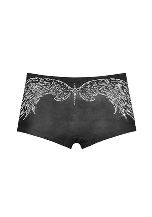 FALLEN RHINESTONE MICRO HOTPANT SHORTS WASHED BLACK