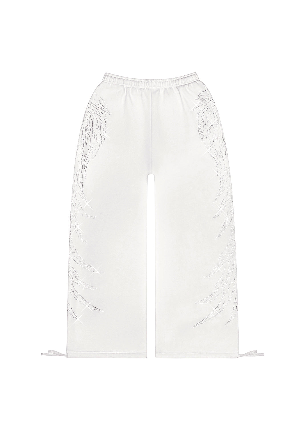 FALLEN RHINESTONE OVERSIZED SWEATPANTS WHITE