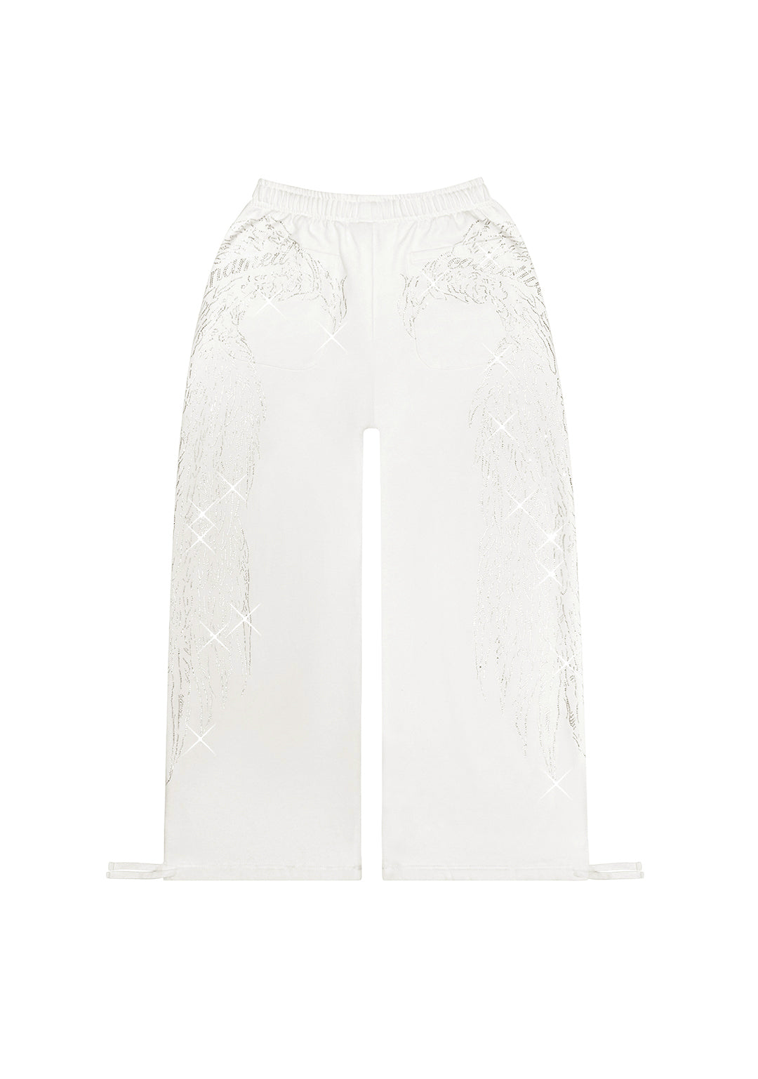 FALLEN RHINESTONE OVERSIZED SWEATPANTS WHITE