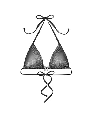 FALLEN RHINESTONE TRIANGLE BIKINI TOP WASHED BLACK