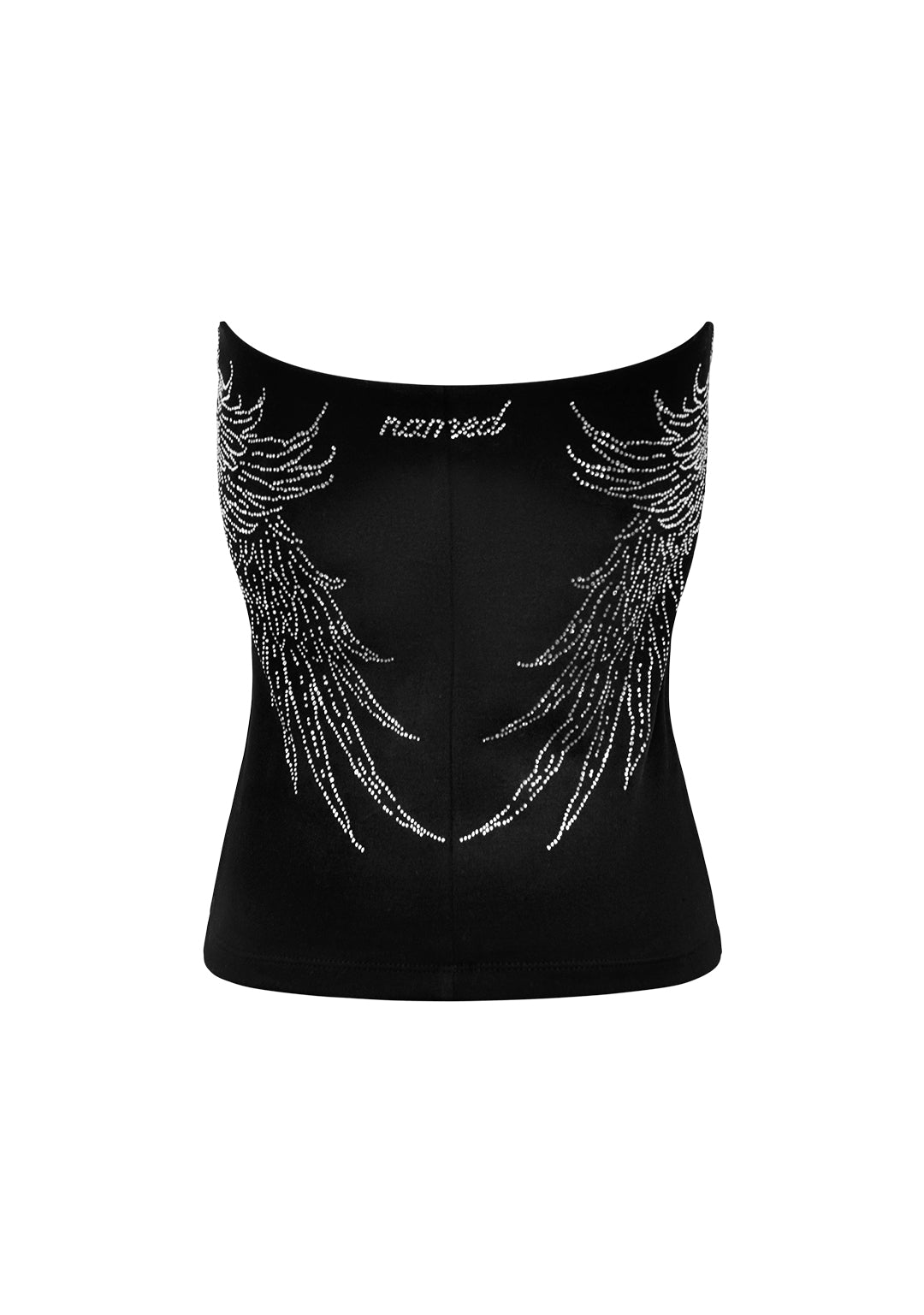 FALLEN RHINESTONE TUBE TOP WASHED BLACK