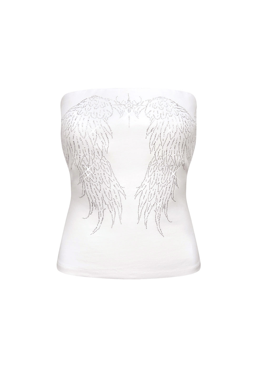 FALLEN RHINESTONE TUBE TOP WHITE