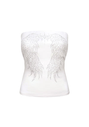 FALLEN RHINESTONE TUBE TOP WHITE