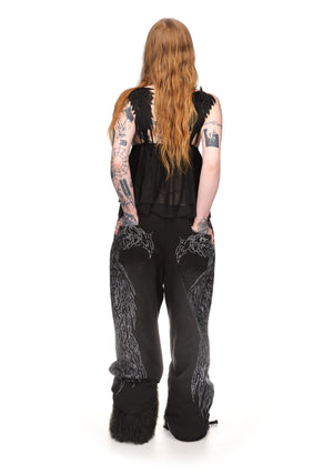FALLEN SHEER MESH WINGS CAMI TOP BLACK