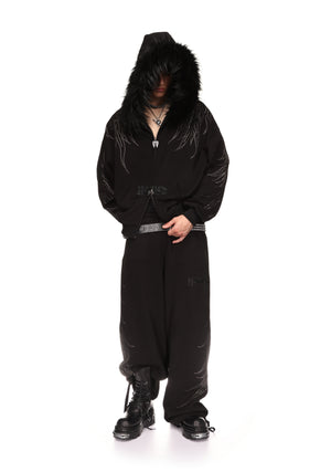 FALLEN STUDDED OVERSIZED SWEATPANTS BLACK