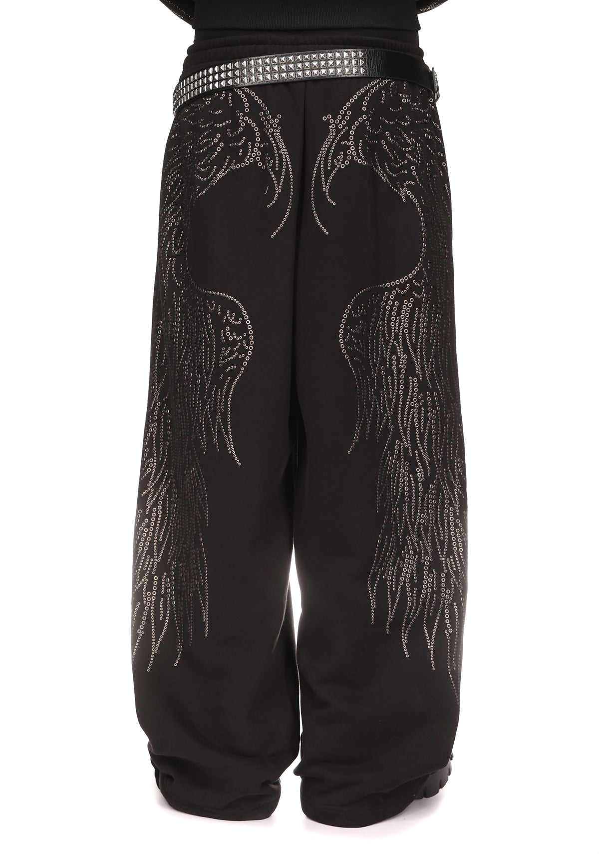 FALLEN STUDDED OVERSIZED SWEATPANTS BLACK