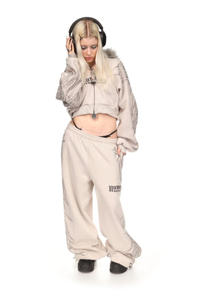 FALLEN STUDDED OVERSIZED SWEATPANTS BONE