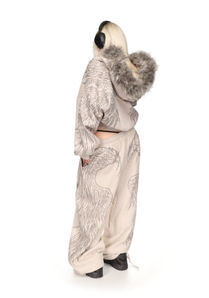 FALLEN STUDDED OVERSIZED SWEATPANTS BONE