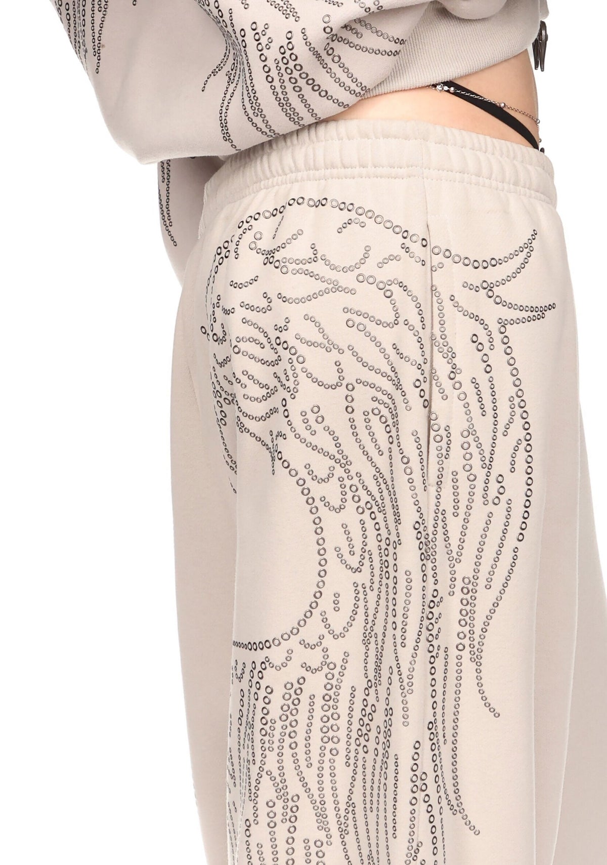 FALLEN STUDDED OVERSIZED SWEATPANTS BONE