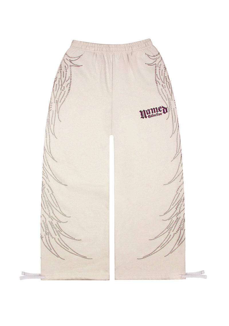 FALLEN STUDDED OVERSIZED SWEATPANTS BONE