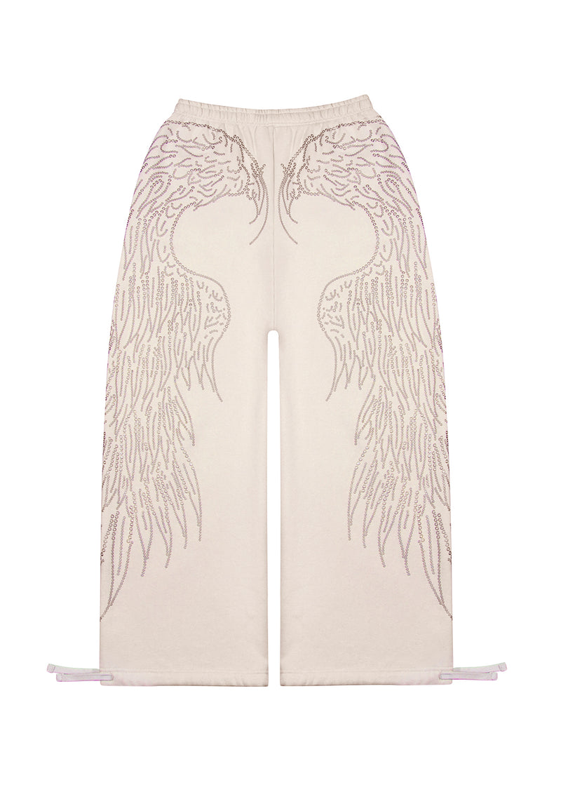 FALLEN STUDDED OVERSIZED SWEATPANTS BONE