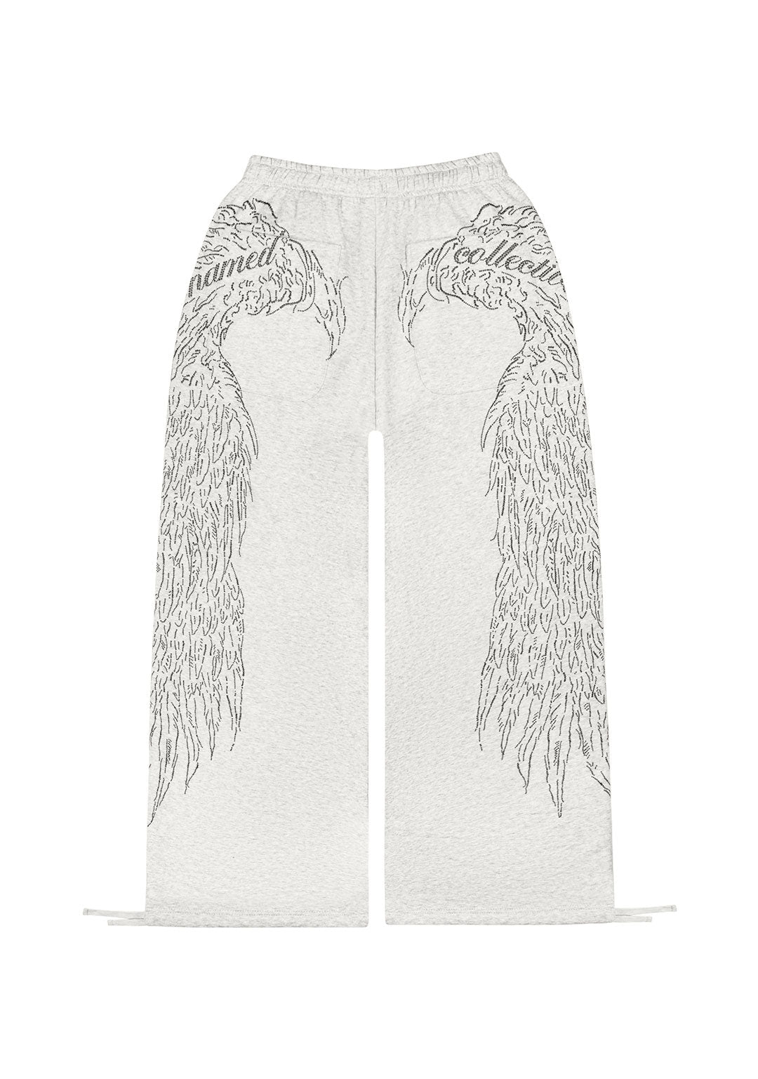 FALLEN STUDDED OVERSIZED SWEATPANTS GREY MARL