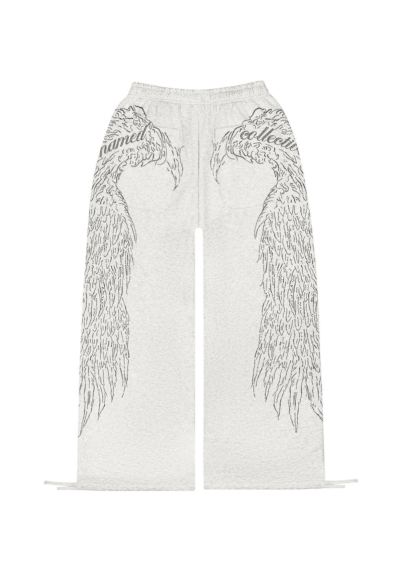 FALLEN STUDDED OVERSIZED SWEATPANTS GREY MARL