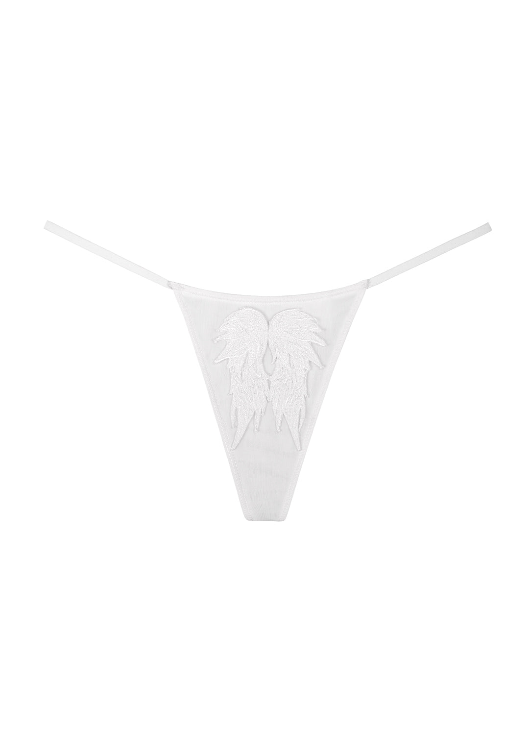 FALLEN WINGS CHARM MESH G-STRING WHITE