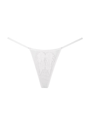 FALLEN WINGS CHARM MESH G-STRING WHITE