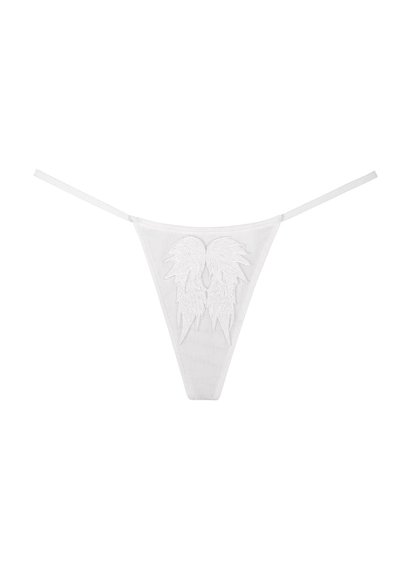 FALLEN WINGS CHARM MESH G-STRING WHITE