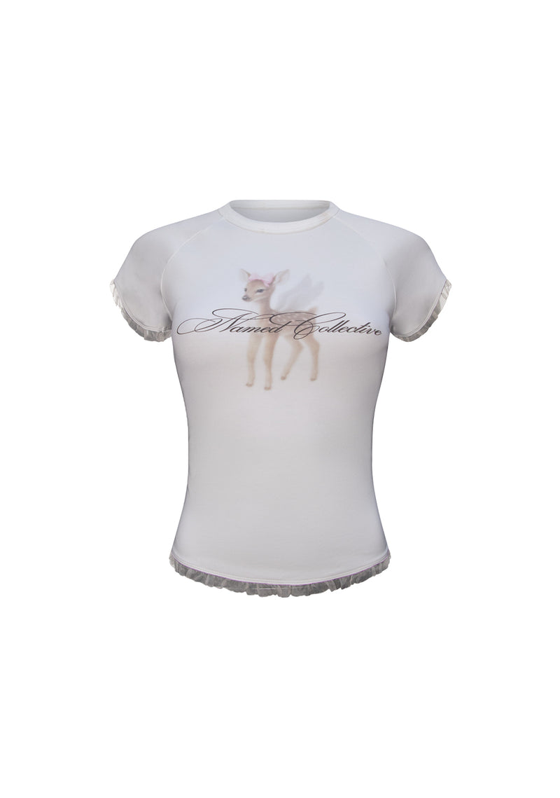 FAWN DEER BABY TEE WHITE