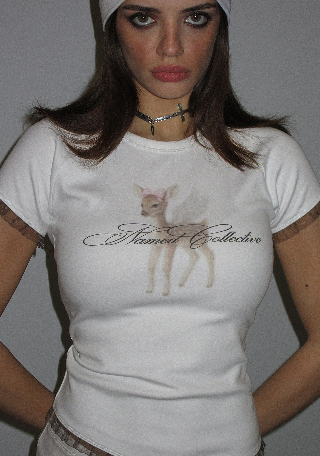 FAWN DEER BABY TEE WHITE