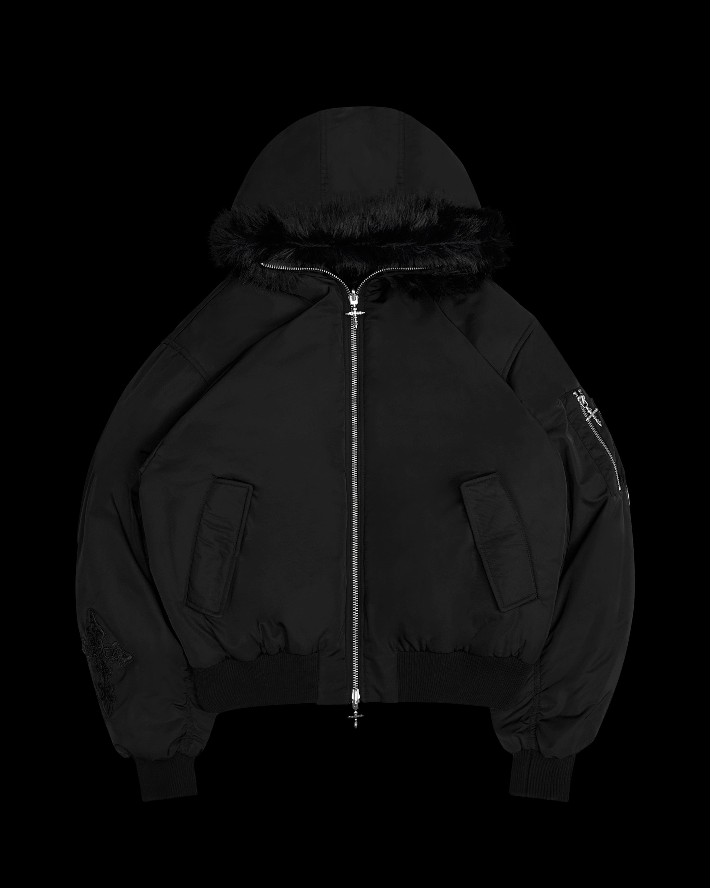 F Naf Jacket Reverable FERAL FAUX FUR REVERSIBLE BOMBER JACKET BLACK – NAMED COLLECTIVE®
