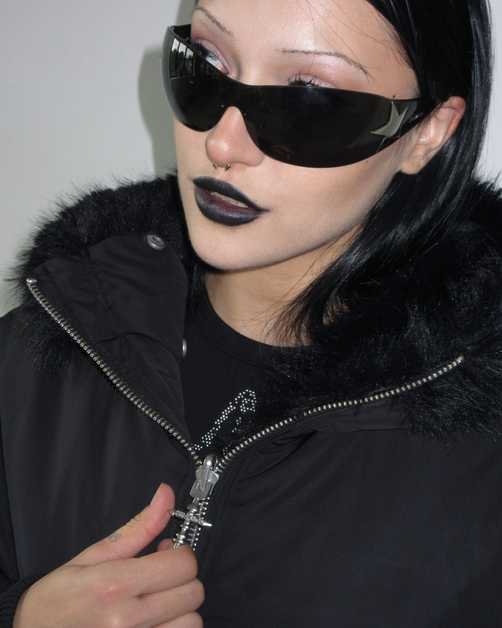 F Naf Jacket Reverable FERAL FAUX FUR REVERSIBLE BOMBER JACKET BLACK – NAMED COLLECTIVE®