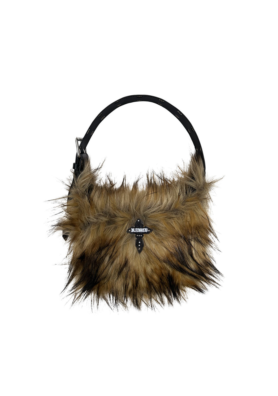 FERAL FAUX FUR SHOULDER BAG BROWN