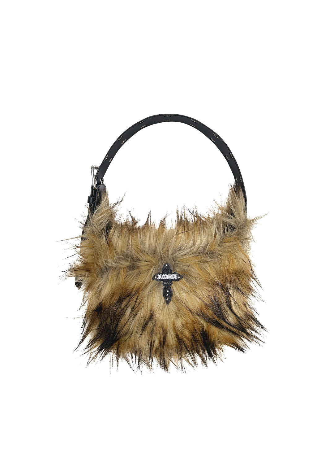 FERAL FAUX FUR SHOULDER BAG BROWN