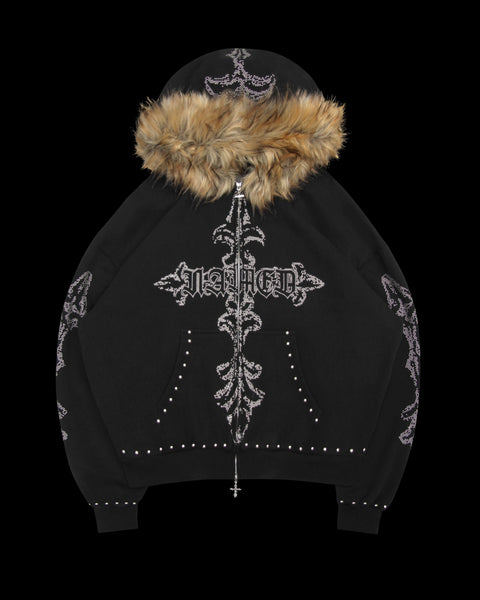 feral-faux-fur-studded-zip-