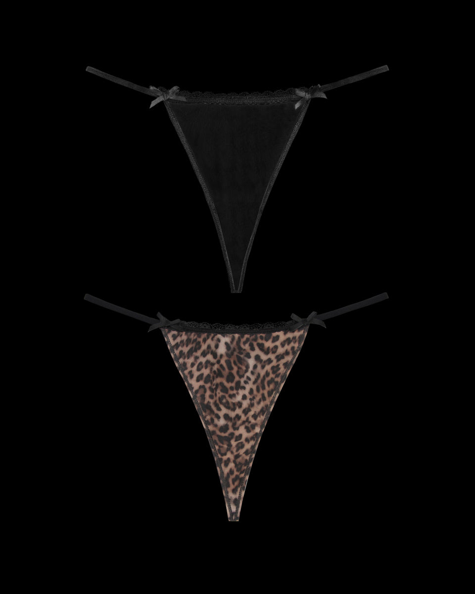 FERAL HARDWARE CHARM MESH G-STRING (2 PACK)