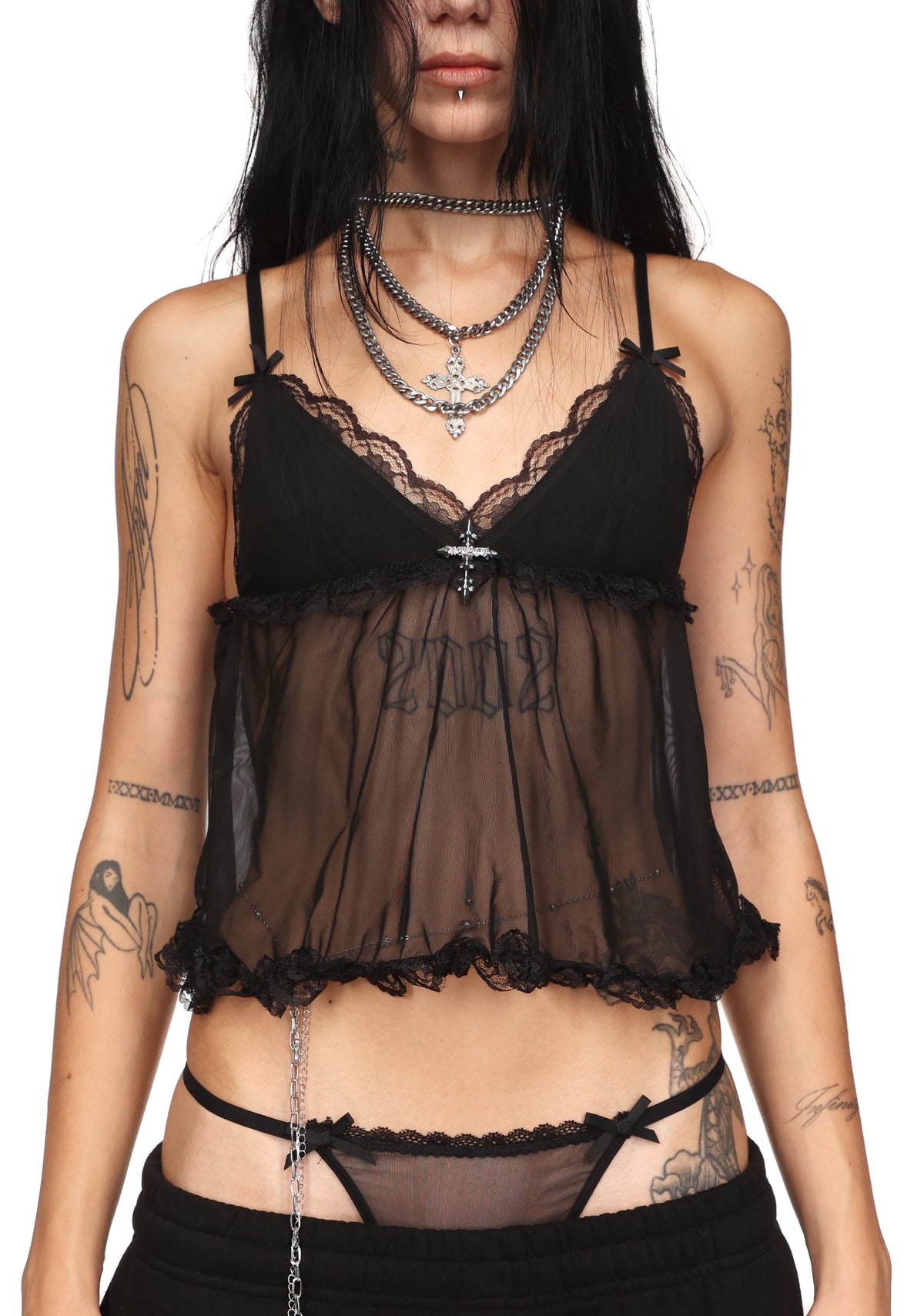 FERAL HARDWARE CHARM MESH G-STRING (2 PACK)