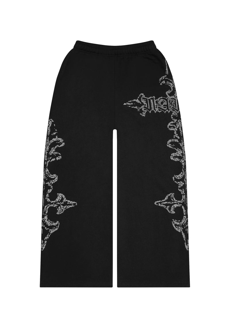 FERAL STUDDED OVERSIZED SWEATPANTS BLACK