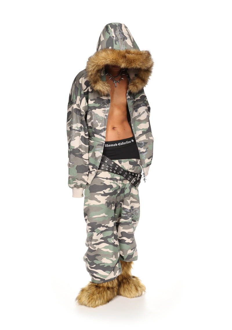 FERAL STUDDED OVERSIZED SWEATPANTS CAMO