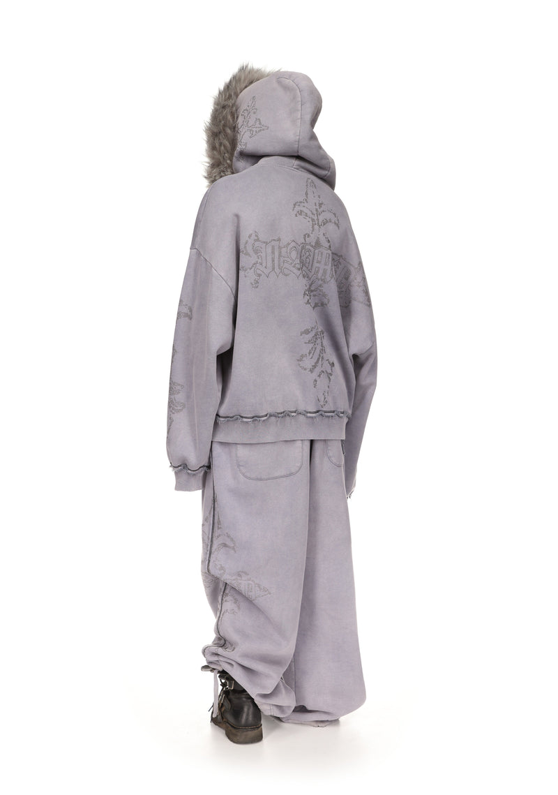 FERAL STUDDED OVERSIZED SWEATPANTS WASHED GREY