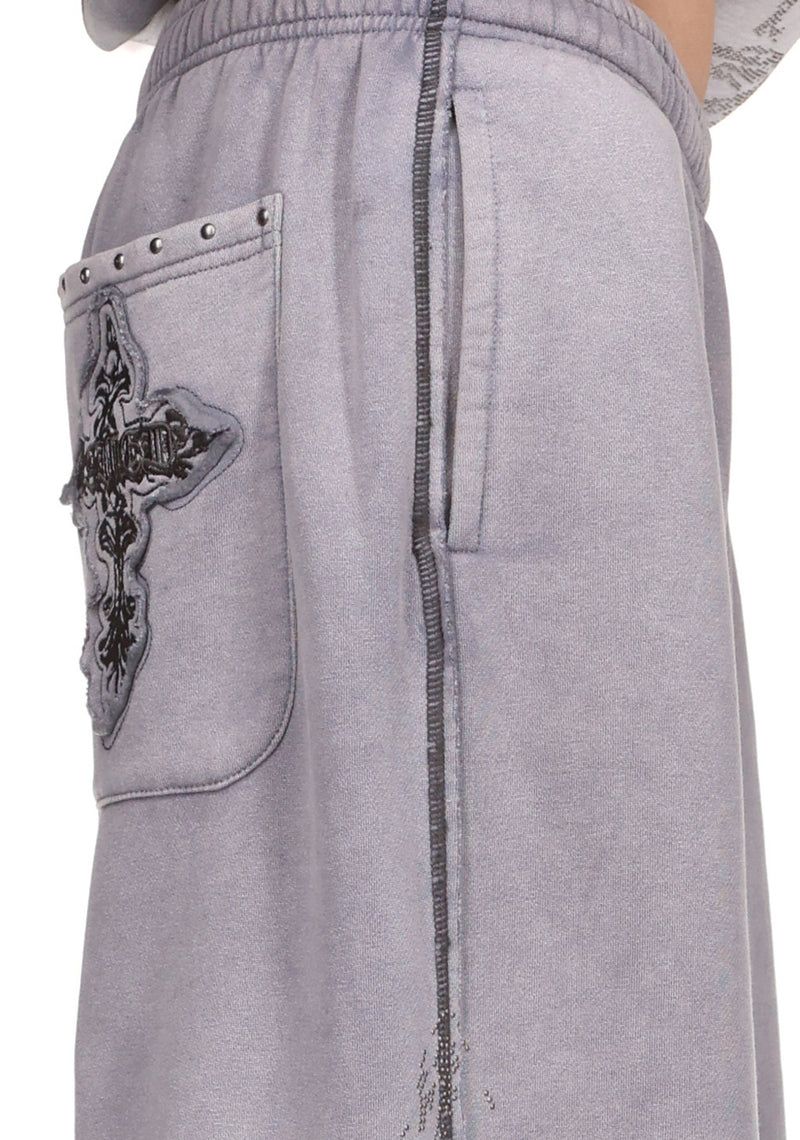 FERAL STUDDED OVERSIZED SWEATPANTS WASHED GREY