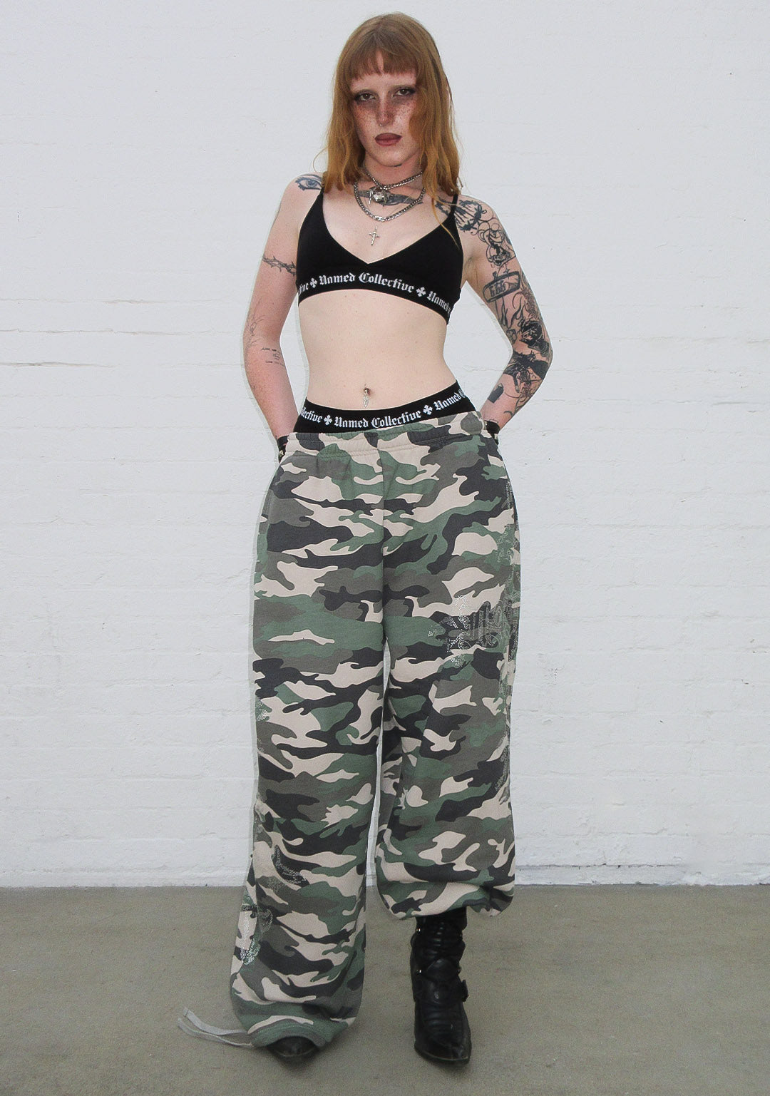 FERAL STUDDED OVERSIZED SWEATPANTS CAMO