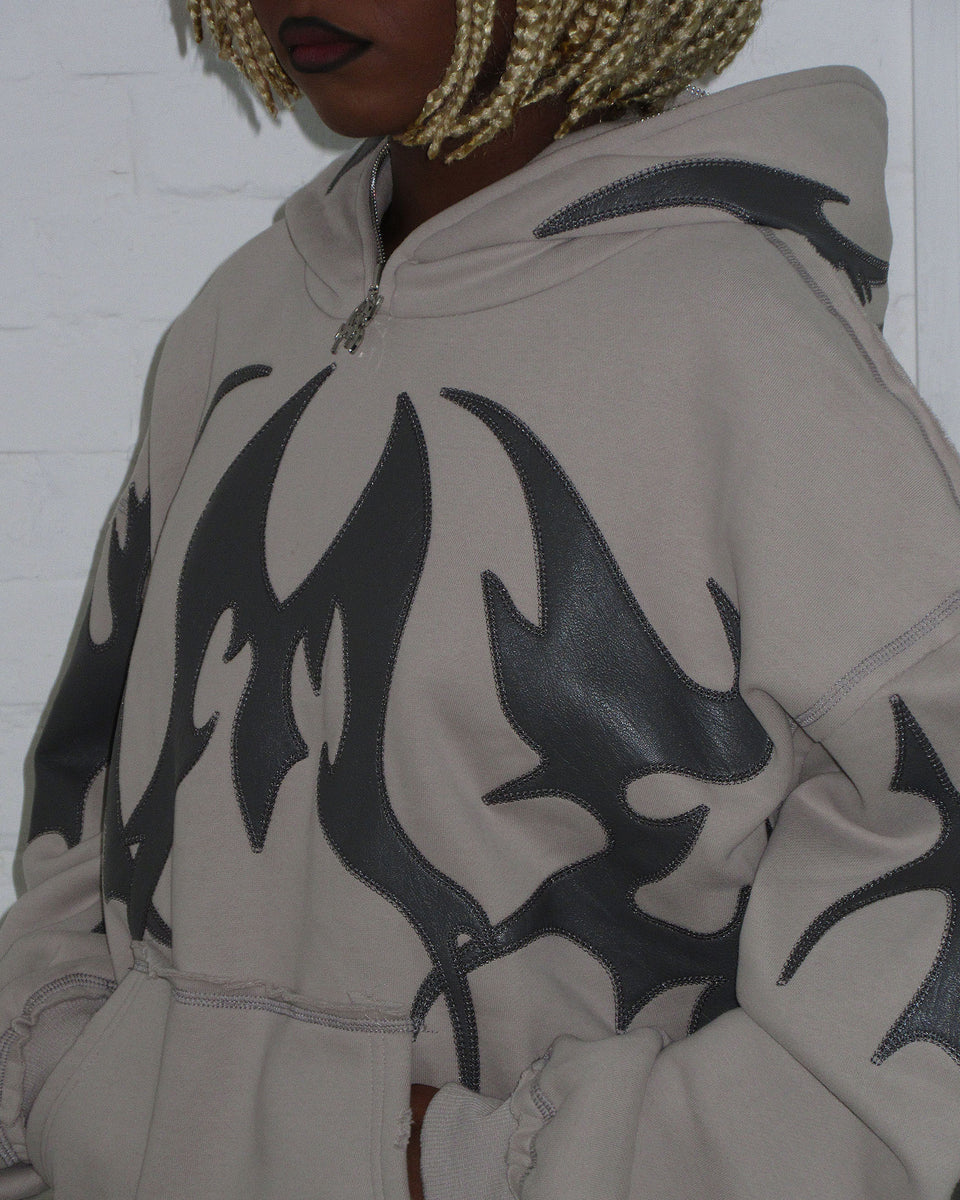 FLAME HOODIE BONE