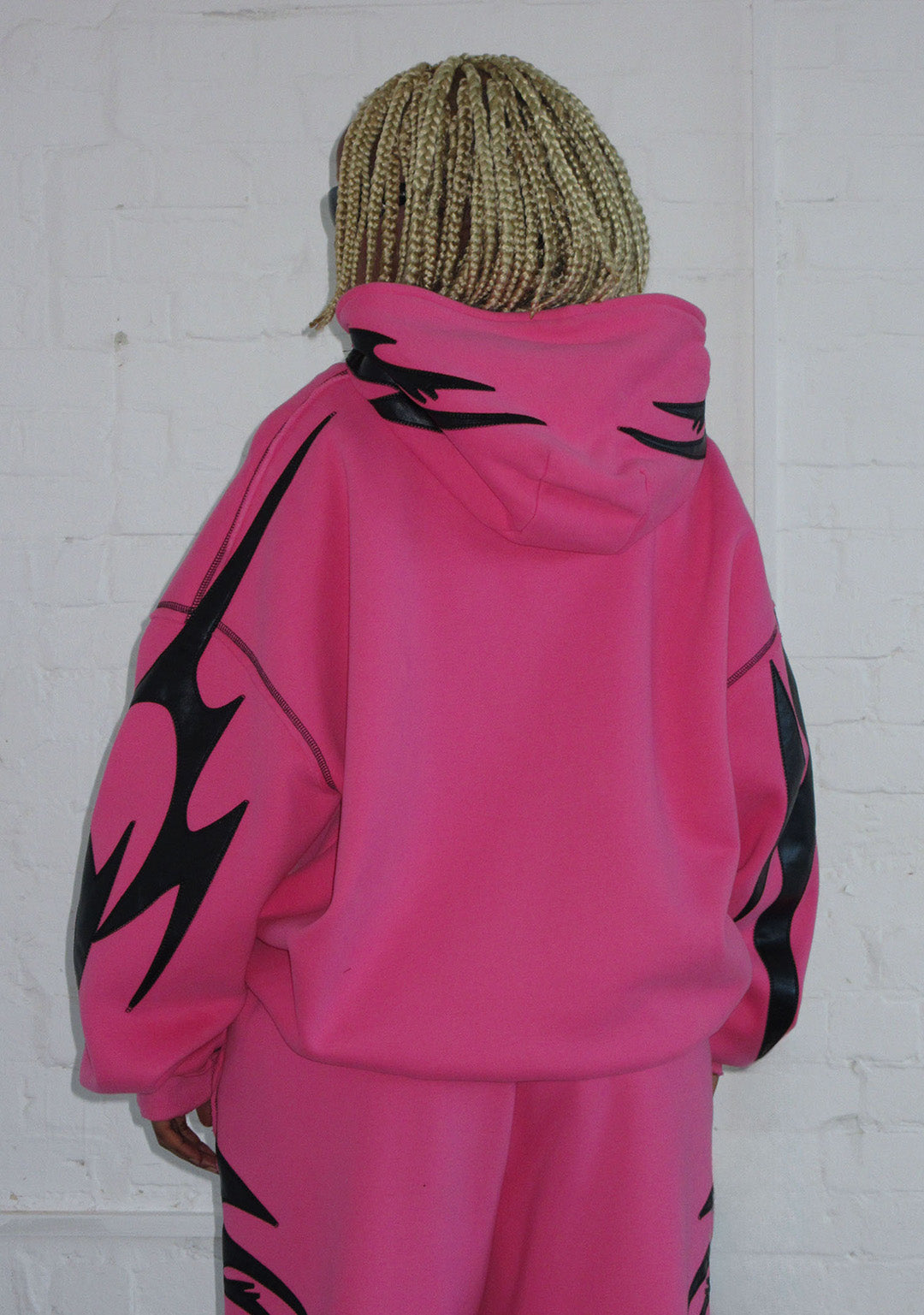 FLAME ZIP HOODIE PINK POISON